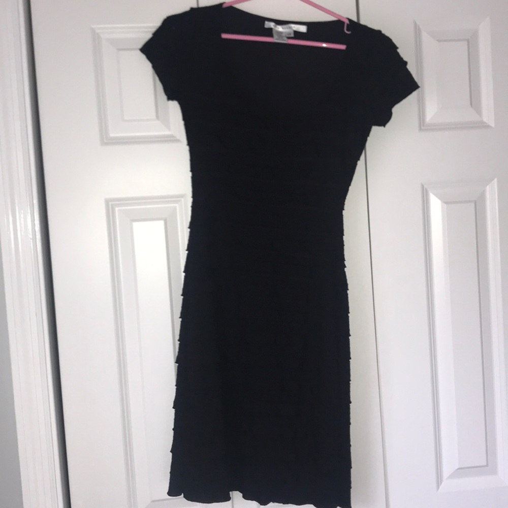 Little black dress with ruffles